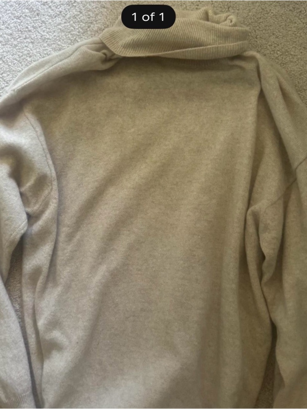 Men's Cream Turtleneck Sweater - Classic Soft Knit